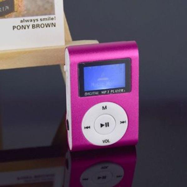 mp3 player radio + cabo usb + fones suporta 8gb display