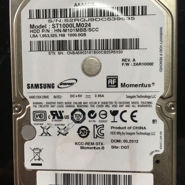 1 tb hd samsung - notebook