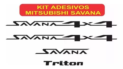 Adesivos Savana 4x4 Mitsubishi 4 Peças (kit)