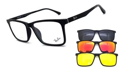 Armação Oculos De Grau E Solar Masculino Clip On Original