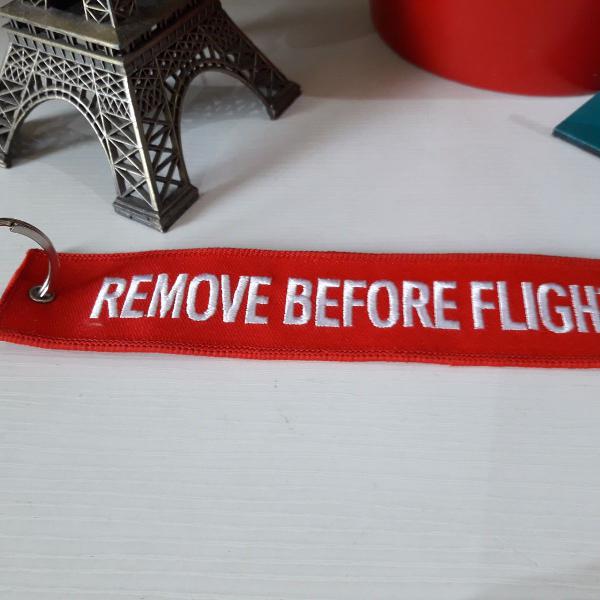Chaveiro bordado aviação - Remove Before Flight - TAM G