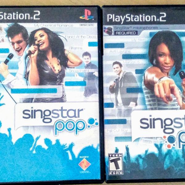 Jogos Singstar Pop 1 e 2 para Play 2 + Adaptador e 2