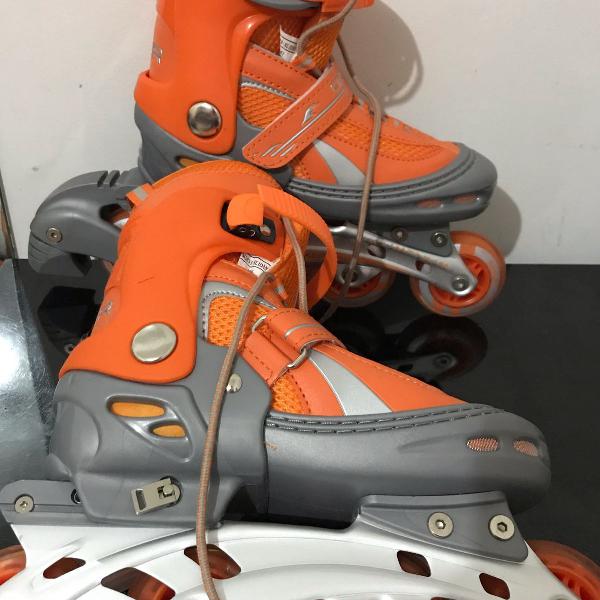 par de patins laranja oxer feminino tamanho 36-39