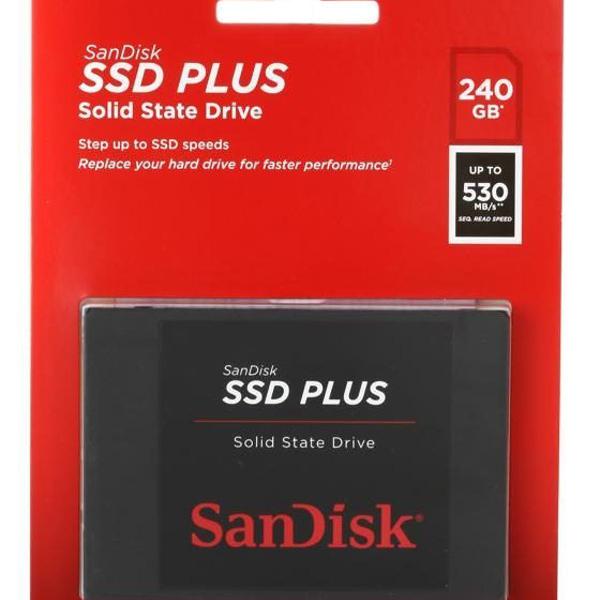 ssd sandisk plus® 240gb 530mb/s sata 3 (20x mais rápido)