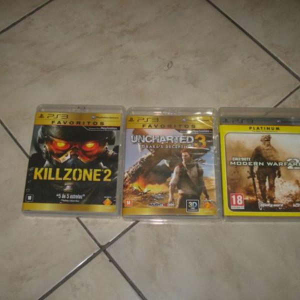 3 - jogos ps3 - killzone 2 - uncharted 3 - modern warfare 2