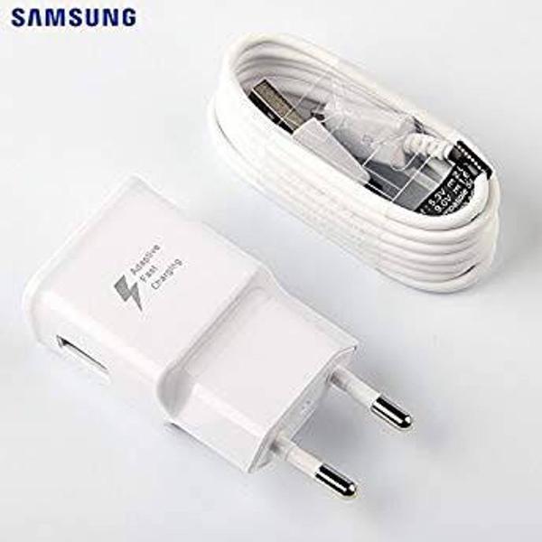 carregador samsung turbo + cabo micro usb v8 / j2 j3 j4 j5