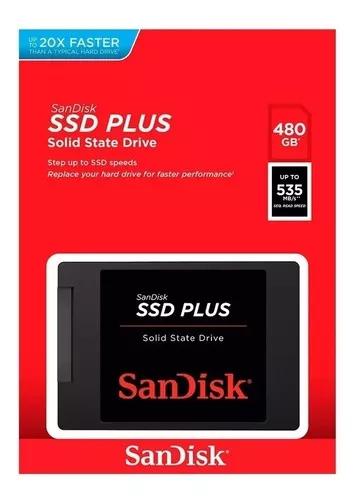 Ssd 480gb Sandisk Plus 530mbs Sata3 20x Mais Rápido