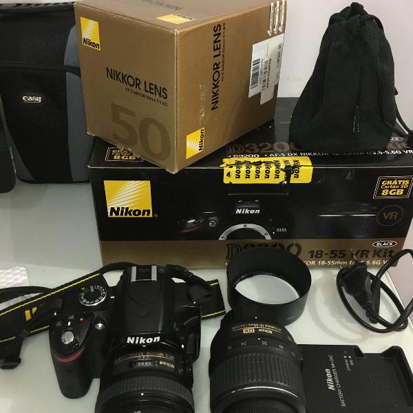 câmera nikon d3200 + kit de lentes