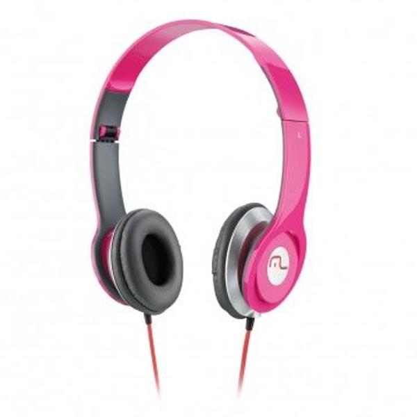 headphone multilaser hot beat rosa s/ microfone p2