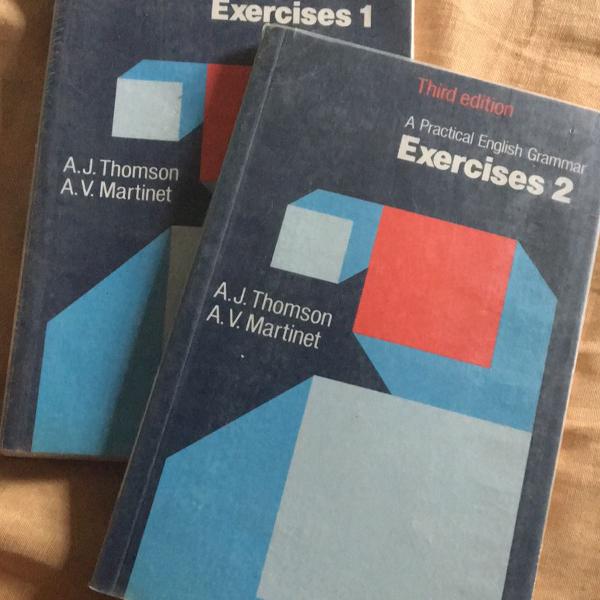 2 livros de exercícios de gramática em inglês