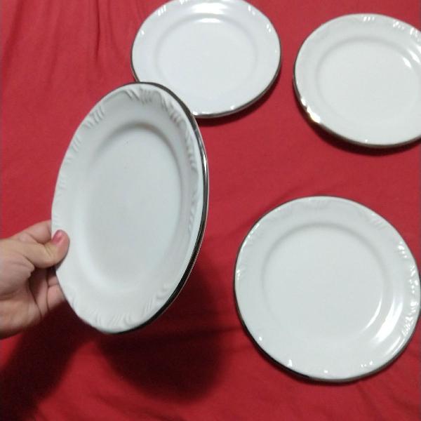 6 pratos de sobremesa porcelana schmidt