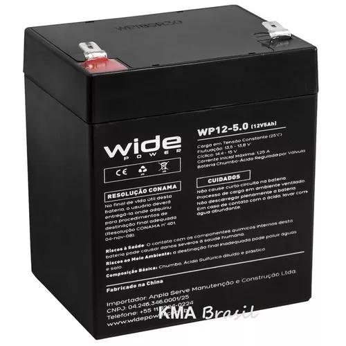 Bateria Selada 12v 5,0ah Wide Wp12-5.0 - Vida Útil: 5 Anos