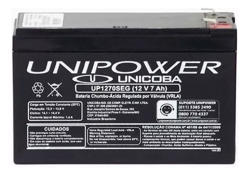 Bateria Unipower 12v 7a Up1270seg Alarme Nobreak Envio Full