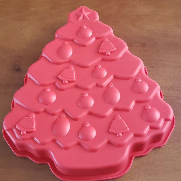 forma de silicone formato árvore de natal