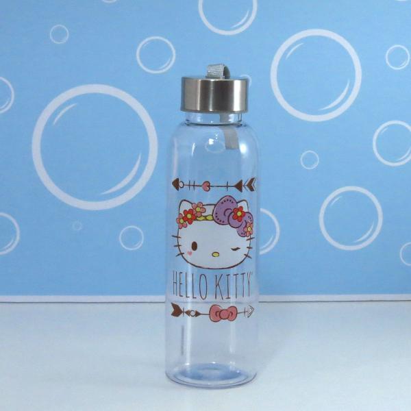 garrafa acrílica transparente hello kitty