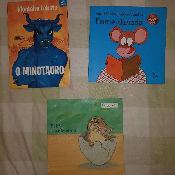 livros O Minotauro, fome danada e bebes brasileirinhos