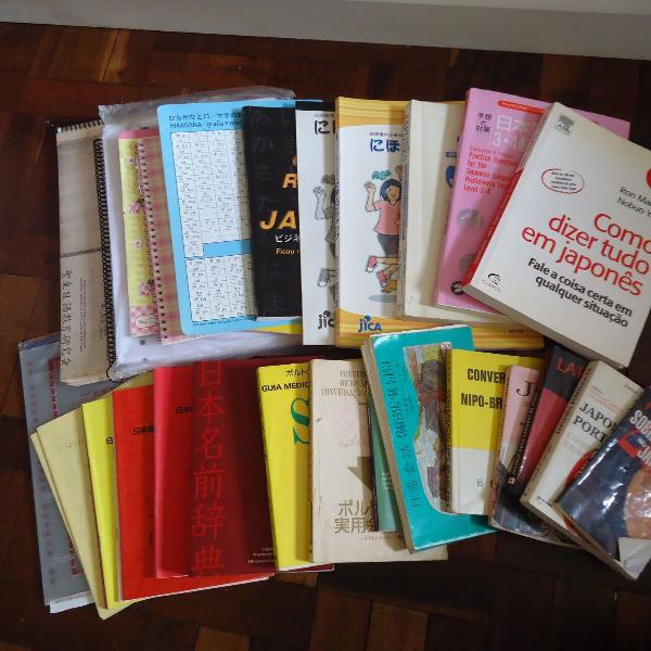 lote de livros dicionários exercícios de japonês nihongo