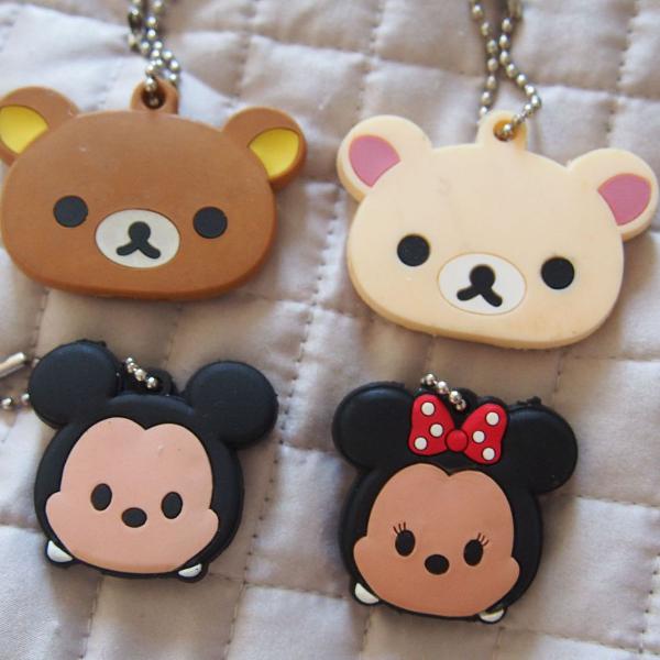 luva para chave disney e san-x rilakkuma