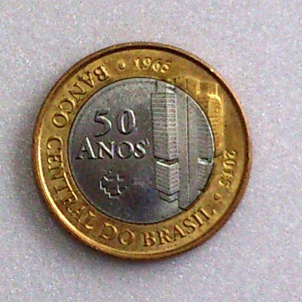 moeda de um real comemorativa aos 50 anos do banco central