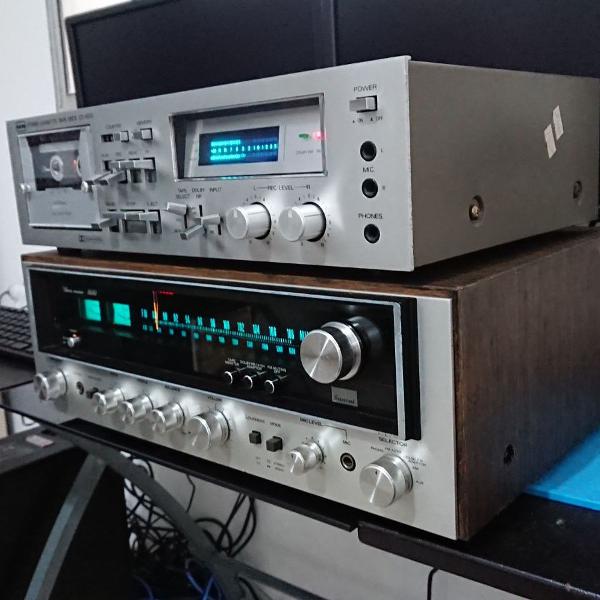 receiver sansui 5050 e tape deck cce cd-500 1979