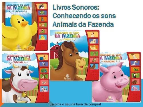 Kit 4 Livros Sonoros Conhecendo Os Sons Da Fazenda