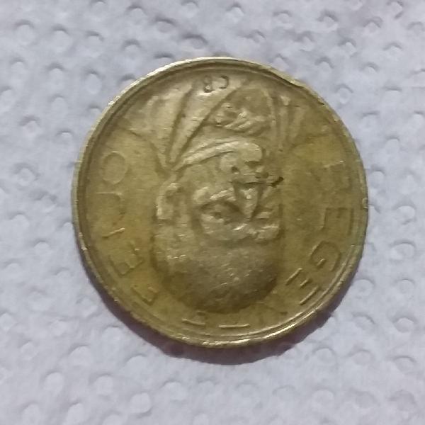 Moeda 500 reis, ano 1938, reverso invertido, regente feijó