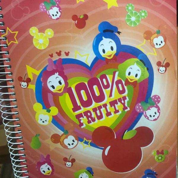 caderno 10 matérias 100% fruity