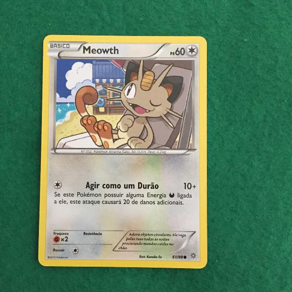 carta pokémon meowth - kanako eo