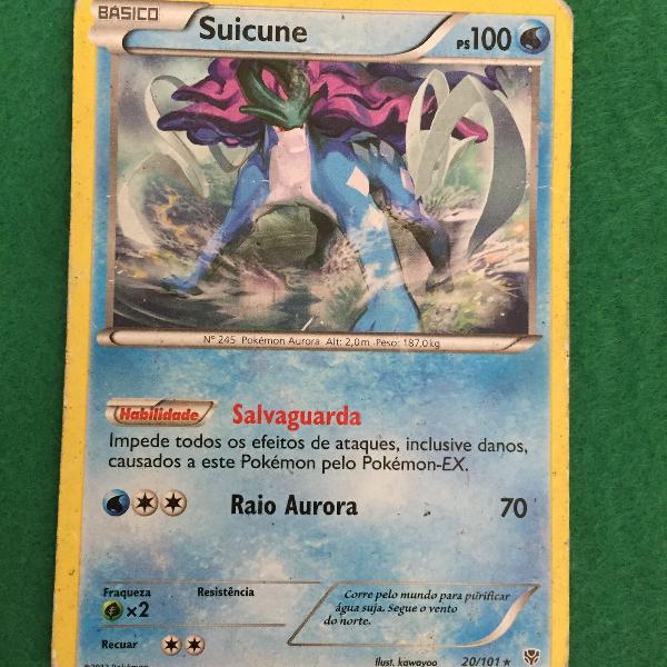 carta pokémon suicune - kawayoo