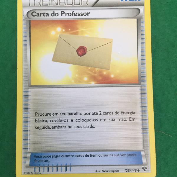 carta pokémon treinador carta do professor