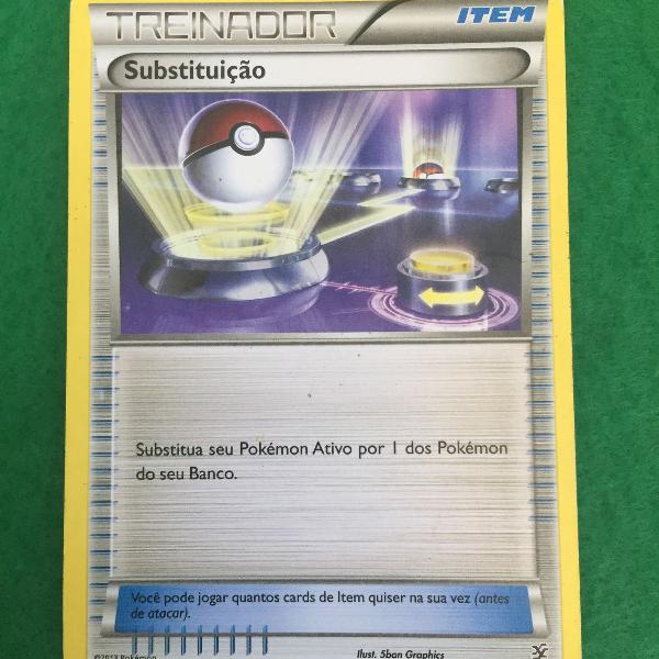 carta pokémon treinador substituição