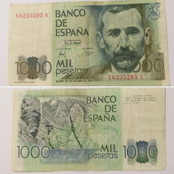 cédula antiga mil pesetas