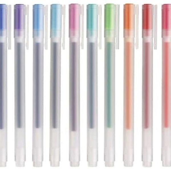 kit 12 canetas gel coloridas japonesa tipo muji 0.5 mm