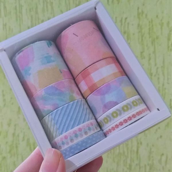 kit com 10 washi tapes colorido b