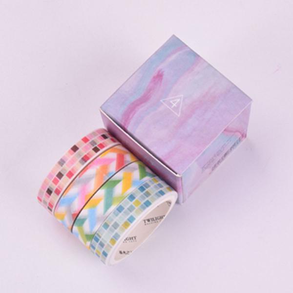 kit com 4 washi tapes lilás