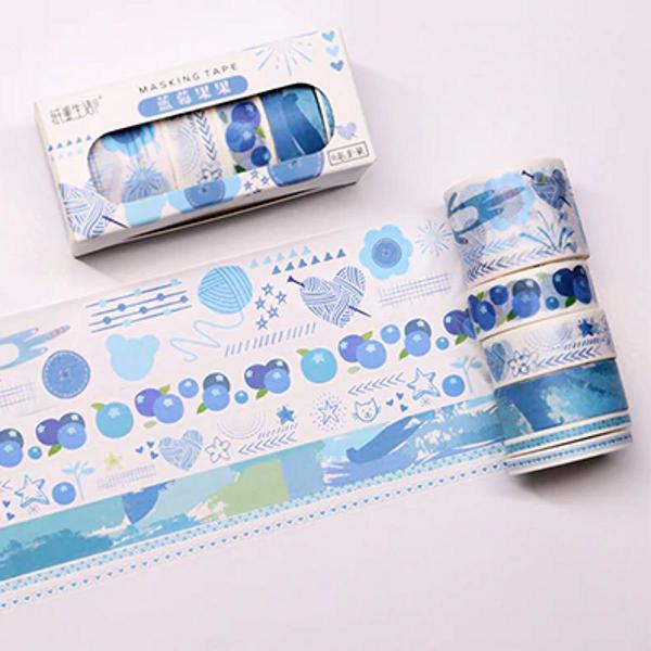 kit washi tape azul