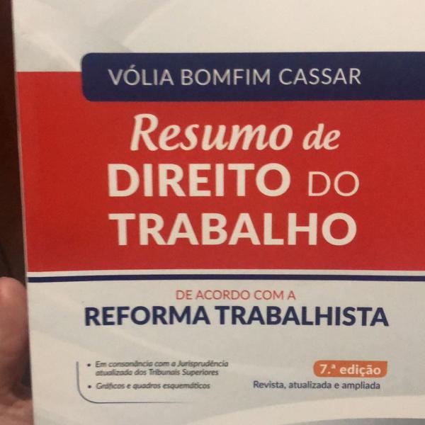 livro resumo de direito do trabalho - volia bomfim cassar