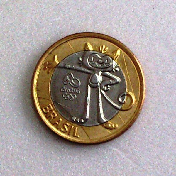 moeda de 1 real mascote vinícius (2016)