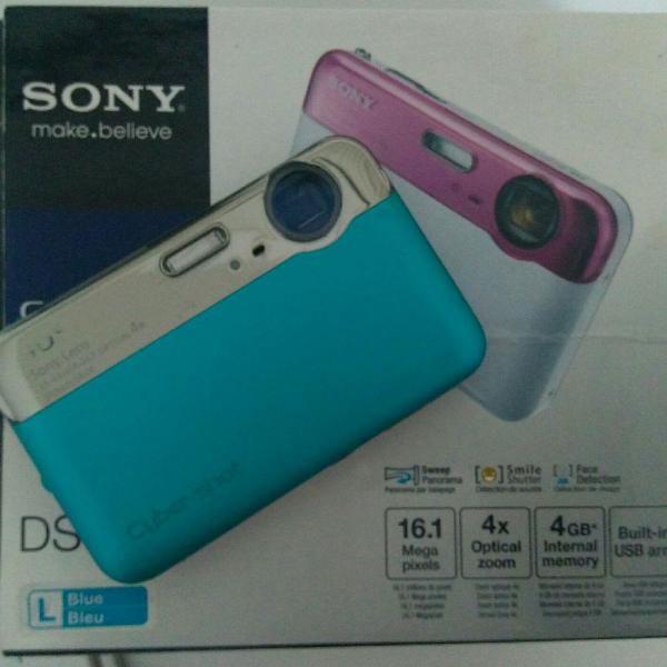 máquina fotográfica Sony cybershot azul (parou de