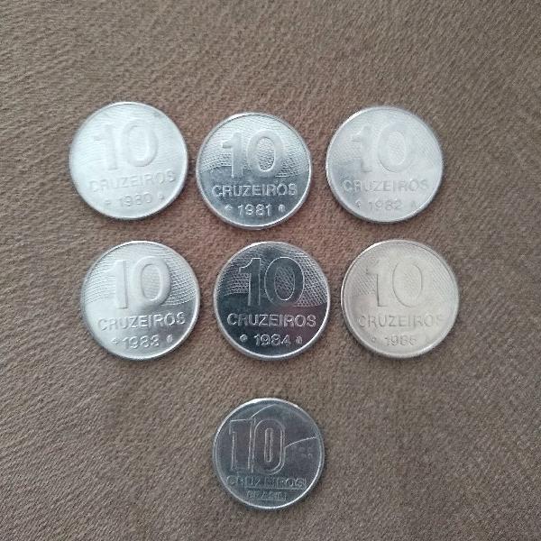 para colecionador lote moedas 10 cruzeiros
