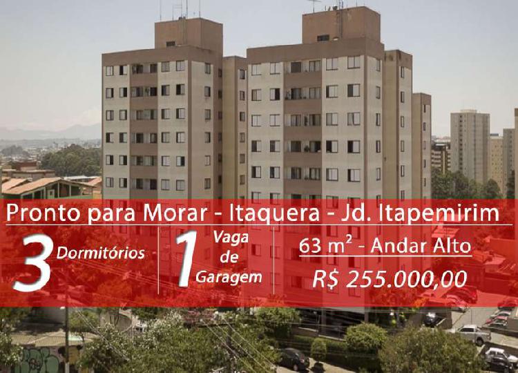 Apartamento de 63 m², 3 dormitórios, 1 vaga em Jardim