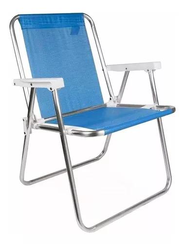Cadeira De Praia Alumínio Alta Mor Sannet Azul - 2274