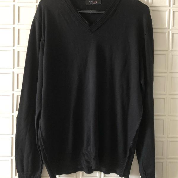 Zara - malha de tricot masculina preta
