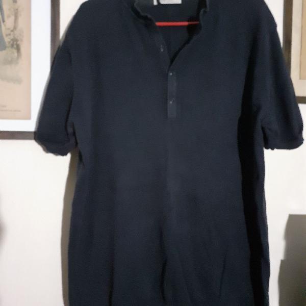 camiseta italiani Zara azul marinho direto Roma malha leve