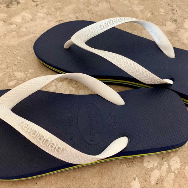 chinelo brasil havaianas azul com verde e amarelo