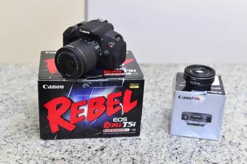 Câmera Canon T5i+lente 18-55m F3.5/5.6stm+24m F2.8 Stm+