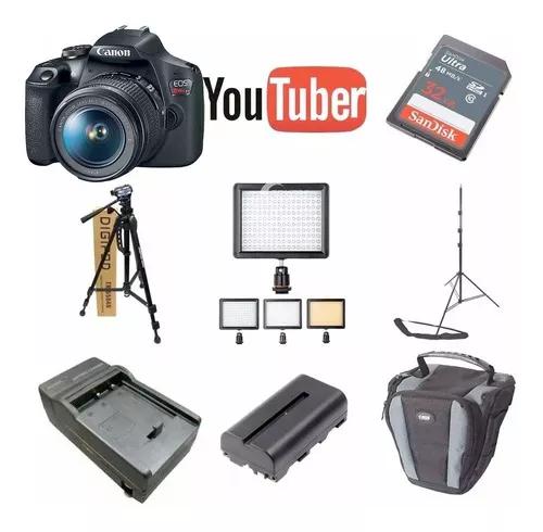 Kit Youtuber Canon Eos T7 32gb + Tripe + Led 160 Bat E Case