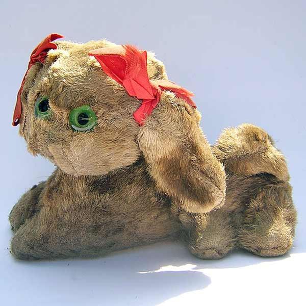 Cachorro De Pelúcia Com Movimento - Brinquedo Antigo