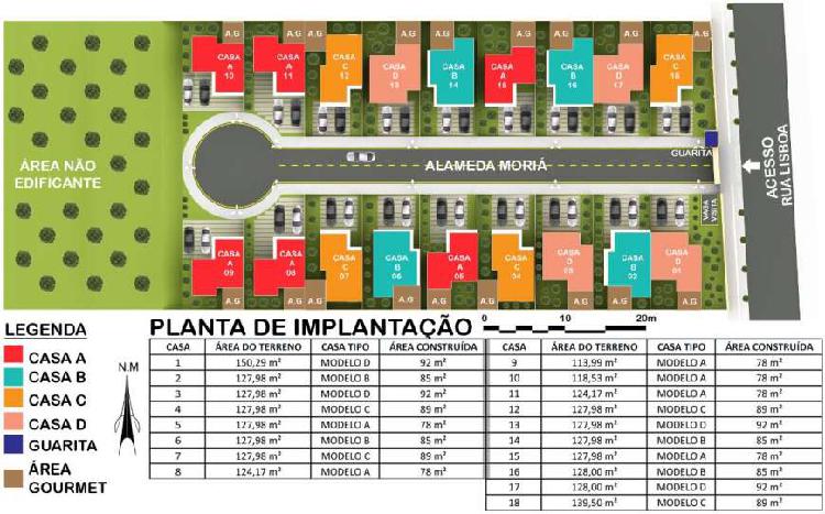 Casa em condomínio para venda possui 78 m² com 3 quartos