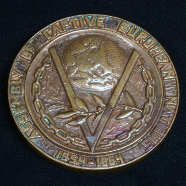 Medalha Em Bronze Da Assembly Of Captive European Nations
